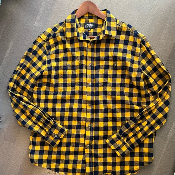 Pacific Outfitters XL Checkered Long-sleeve Shirt Yellow Black Flannel - Picture 8 of 8